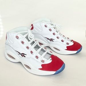 Reebok Men’s Sneakers Question Mid Red Toe 25 Anniversary EUC Size 10.5